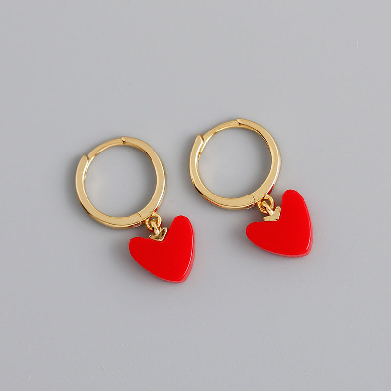 A Darling Pair Of Red Heart Earrings – Millie The Bean